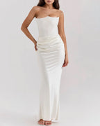 Vyla™ Strapless Corset Ruched Maxi Evening Gown