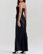 Vyla™ Strapless Corset Ruched Maxi Evening Gown