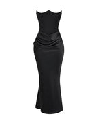 Vyla™ Strapless Corset Ruched Maxi Evening Gown