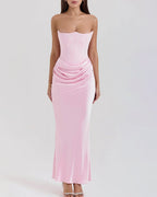 Vyla™ Strapless Corset Ruched Maxi Evening Gown