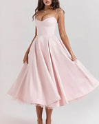 Vyla™ French Bustier Double-Layered Midi Dress