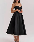 Vyla™ French Bustier Double-Layered Midi Dress