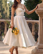 Vyla™ French Bustier Double-Layered Midi Dress