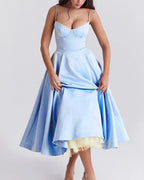 Vyla™ French Bustier Double-Layered Midi Dress