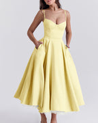 Vyla™ French Bustier Double-Layered Midi Dress