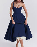 Vyla™ French Bustier Double-Layered Midi Dress