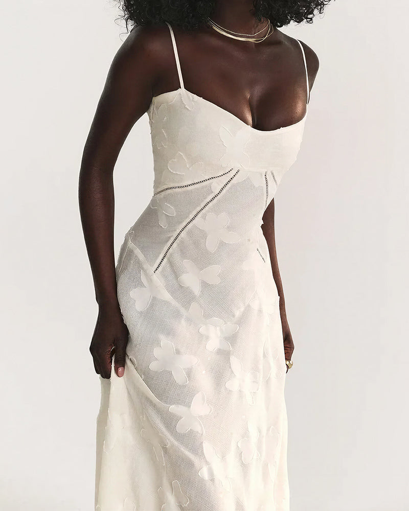 Vyla™ French Romantic Lace Maxi Slip Dress