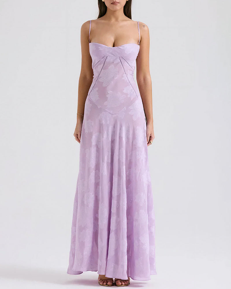 Vyla™ French Romantic Lace Maxi Slip Dress