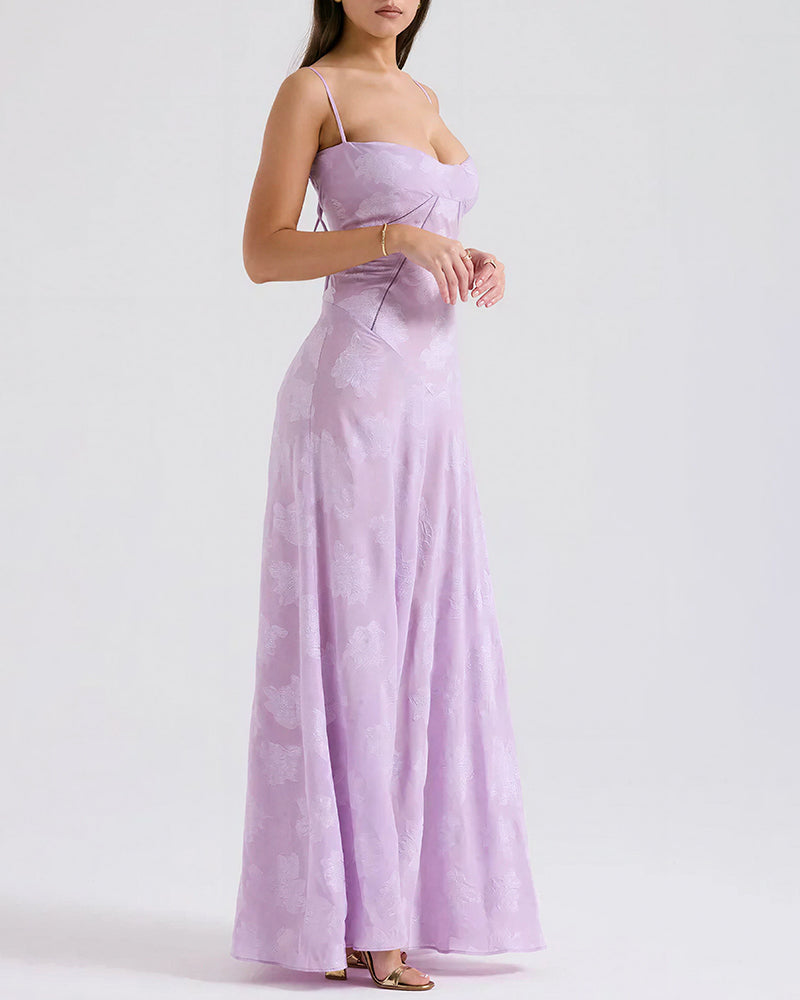 Vyla™ French Romantic Lace Maxi Slip Dress