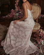 Vyla™ French Romantic Lace Maxi Slip Dress
