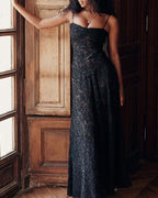 Vyla™ French Romantic Lace Maxi Slip Dress