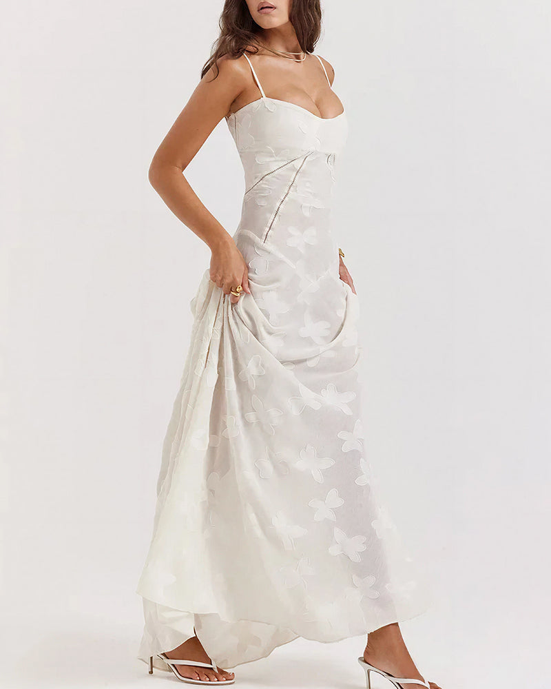 Vyla™ French Romantic Lace Maxi Slip Dress