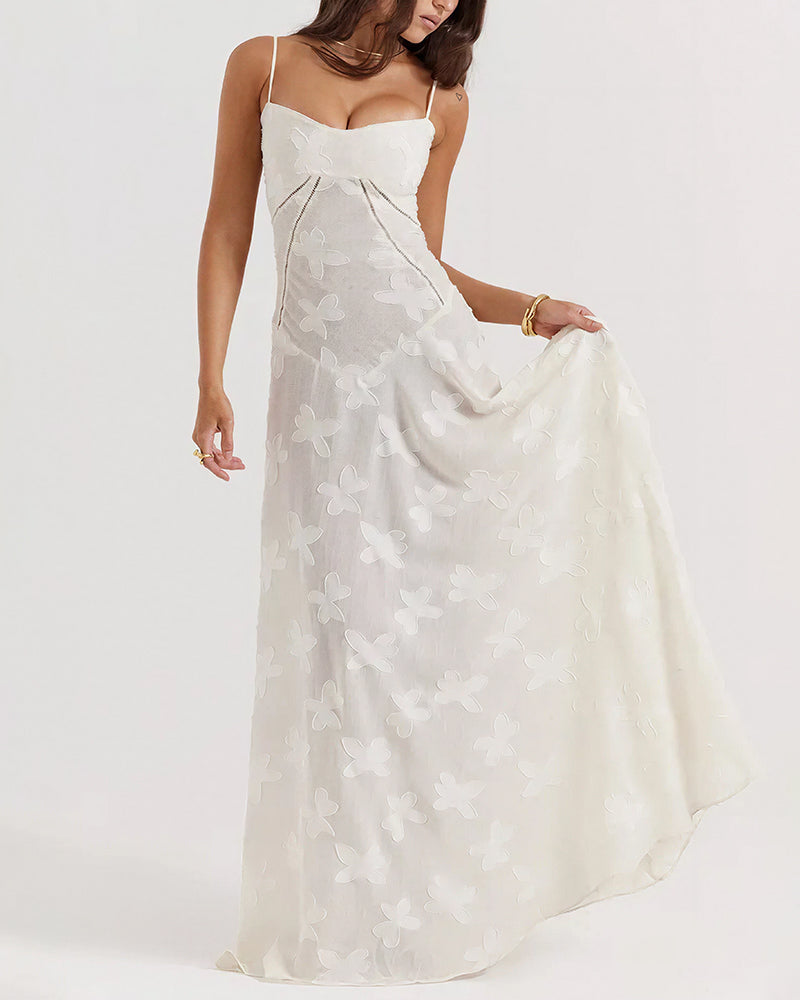 Vyla™ French Romantic Lace Maxi Slip Dress