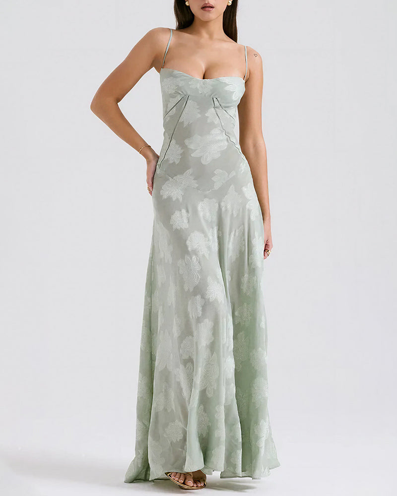 Vyla™ French Romantic Lace Maxi Slip Dress