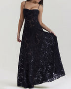 Vyla™ French Romantic Lace Maxi Slip Dress