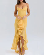 Vyla™ Cascading Ruffle Slit Maxi Dress