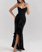 Vyla™ Cascading Ruffle Slit Maxi Dress