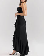 Vyla™ Cascading Ruffle Slit Maxi Dress