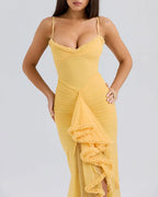 Vyla™ Cascading Ruffle Slit Maxi Dress