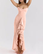 Vyla™ Cascading Ruffle Slit Maxi Dress