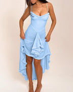 Vyla™ Cascading Ruffle Slit Maxi Dress