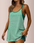 Vyla™ Striped Sleeveless Pocket Dress with Built-in Shorts