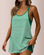 Vyla™ Striped Sleeveless Pocket Dress with Built-in Shorts