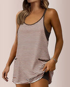 Vyla™ Striped Sleeveless Pocket Dress with Built-in Shorts