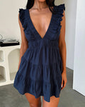 Vyla™ Plunging V-Neck Ruffle Mini Dress