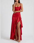 Vyla™ Passion Rose Lace-Up Backless Maxi Dress