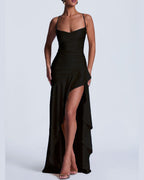 Vyla™ Passion Rose Lace-Up Backless Maxi Dress