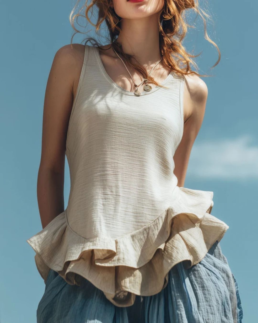 Vyla™ Ruffle Hem Tank Top