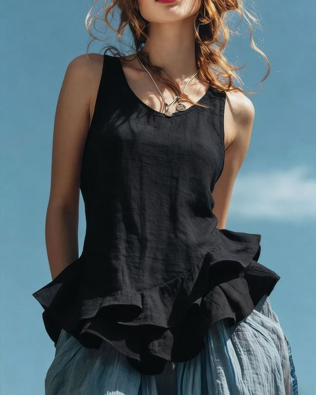 Vyla™ Ruffle Hem Tank Top