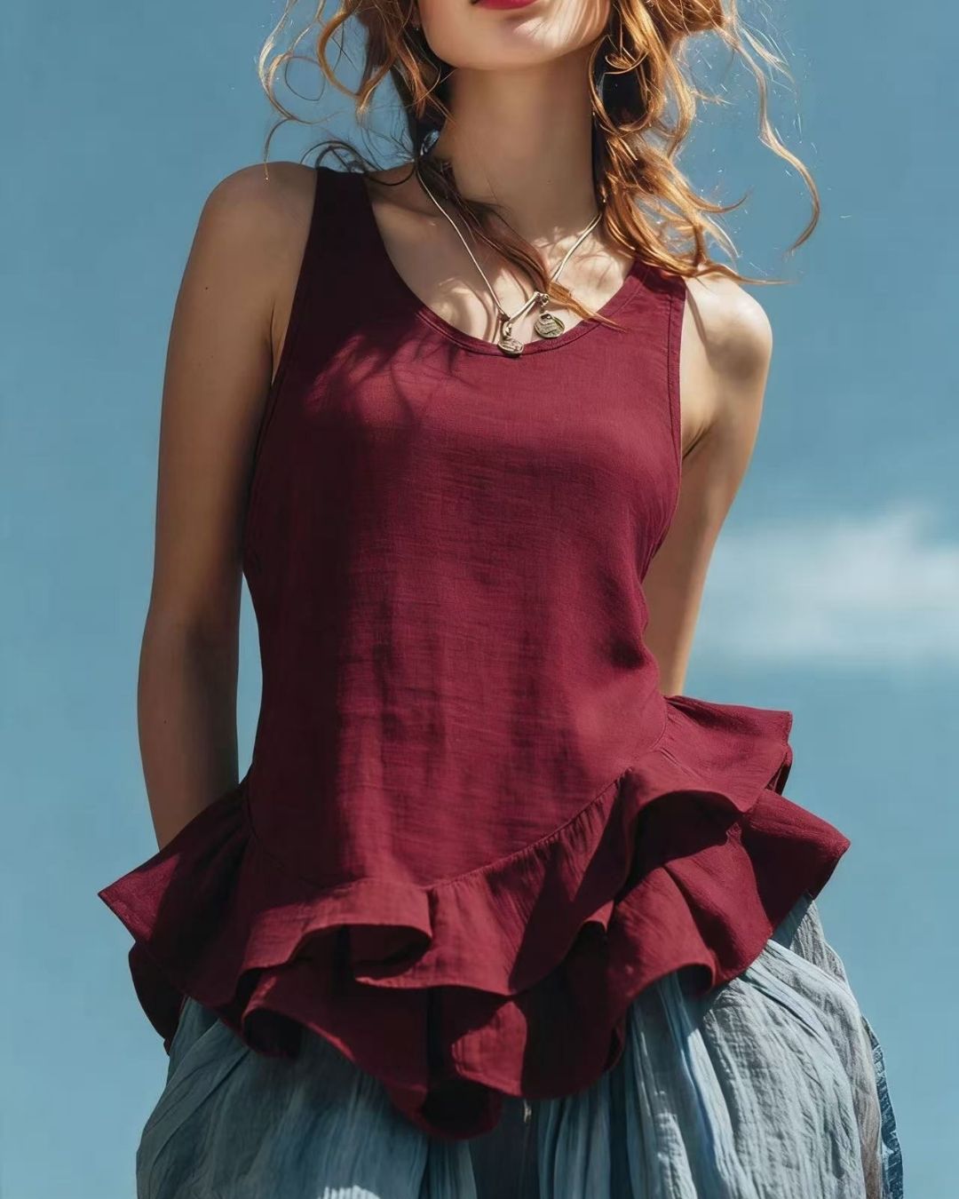 Vyla™ Ruffle Hem Tank Top
