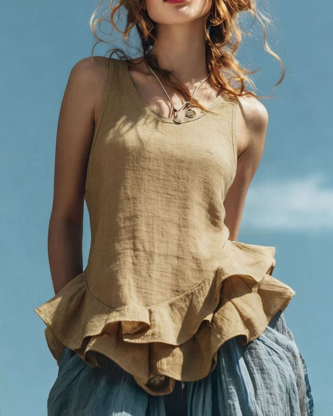 Vyla™ Ruffle Hem Tank Top