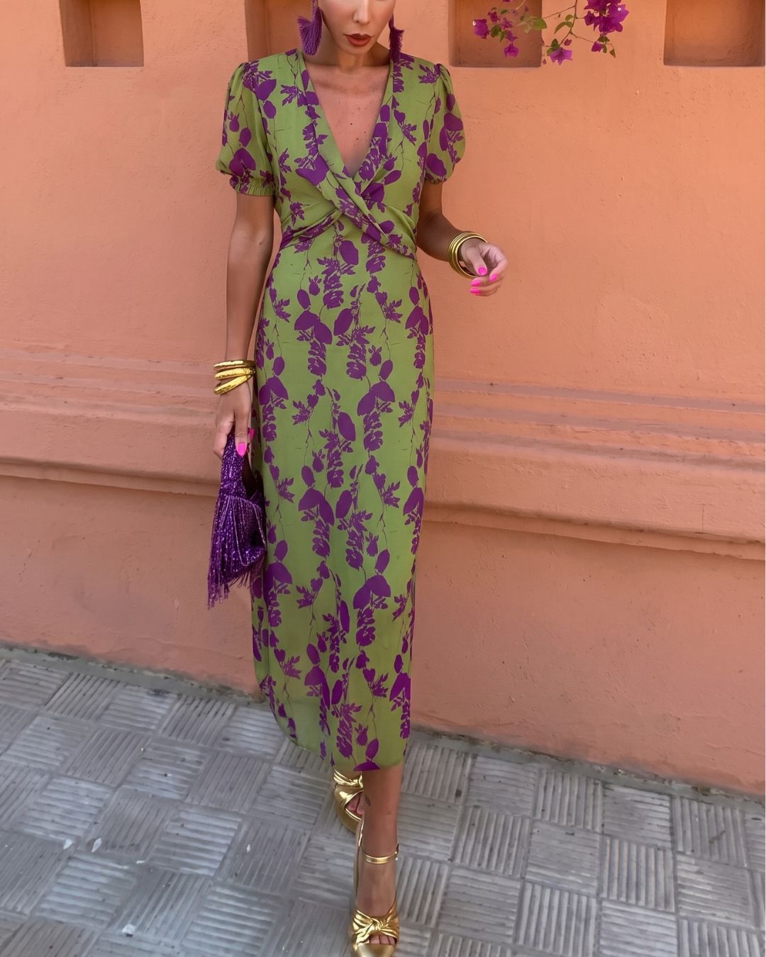 Vyla™ Green Violet Maxi Dress