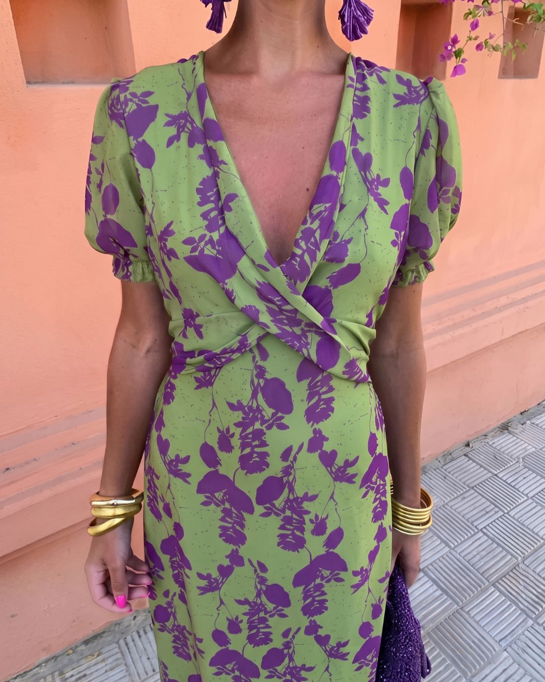 Vyla™ Green Violet Maxi Dress