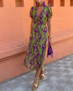 Vyla™ Green Violet Maxi Dress