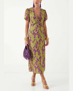 Vyla™ Green Violet Maxi Dress