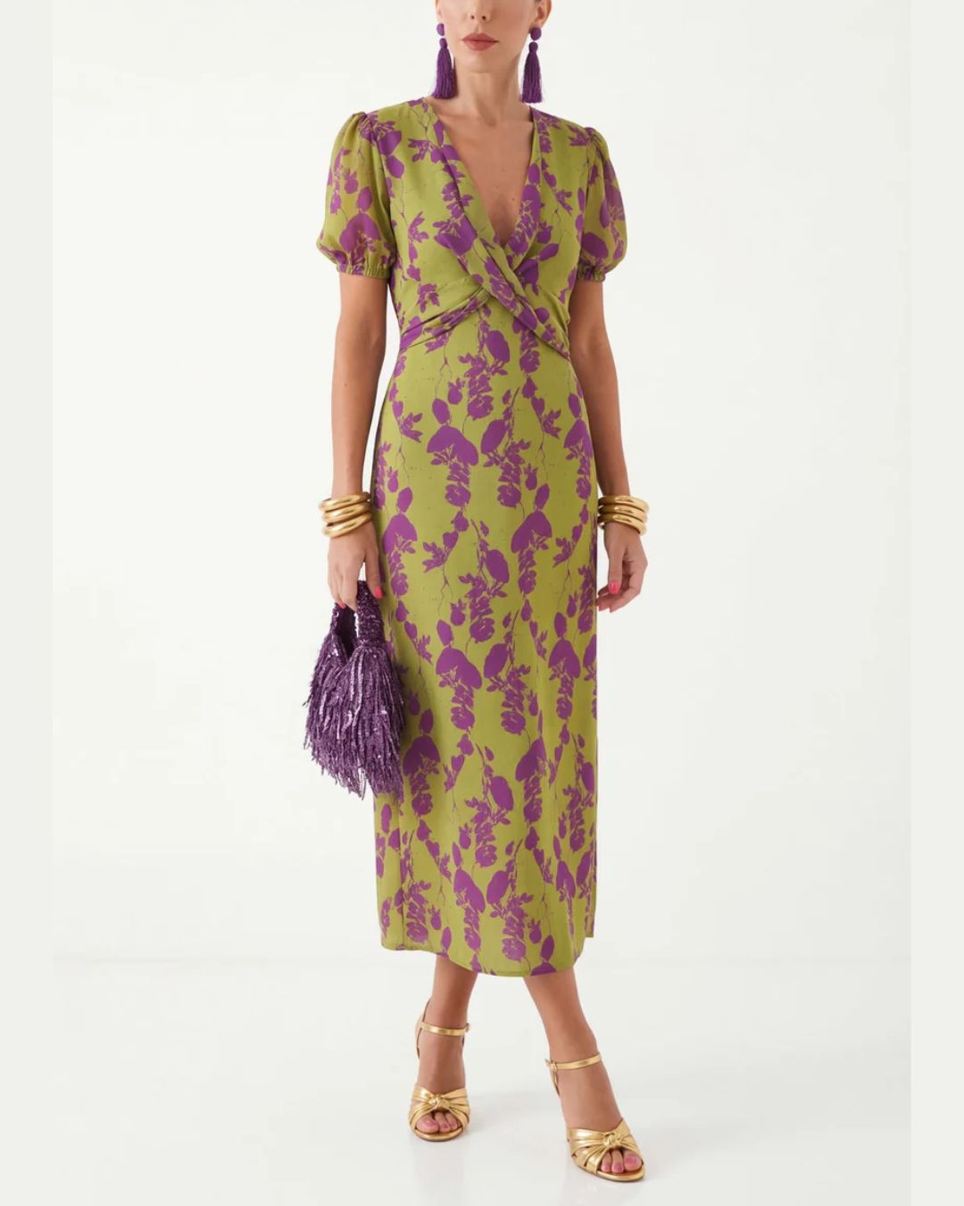 Vyla™ Green Violet Maxi Dress