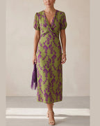 Vyla™ Green Violet Maxi Dress