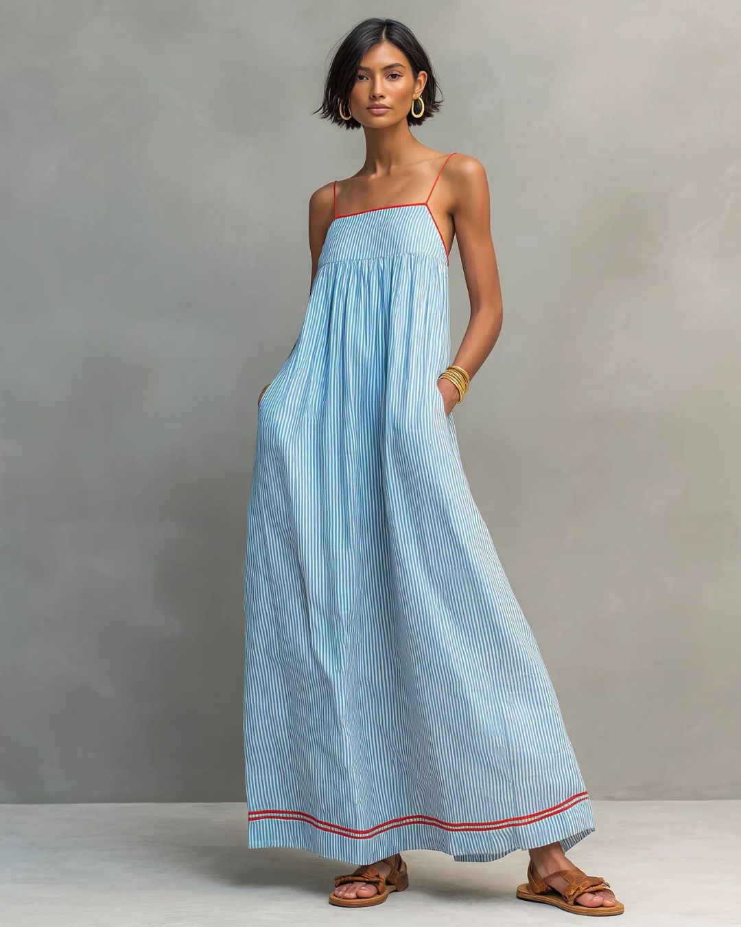 Vyla™ Sleeveless Striped Maxi Dress