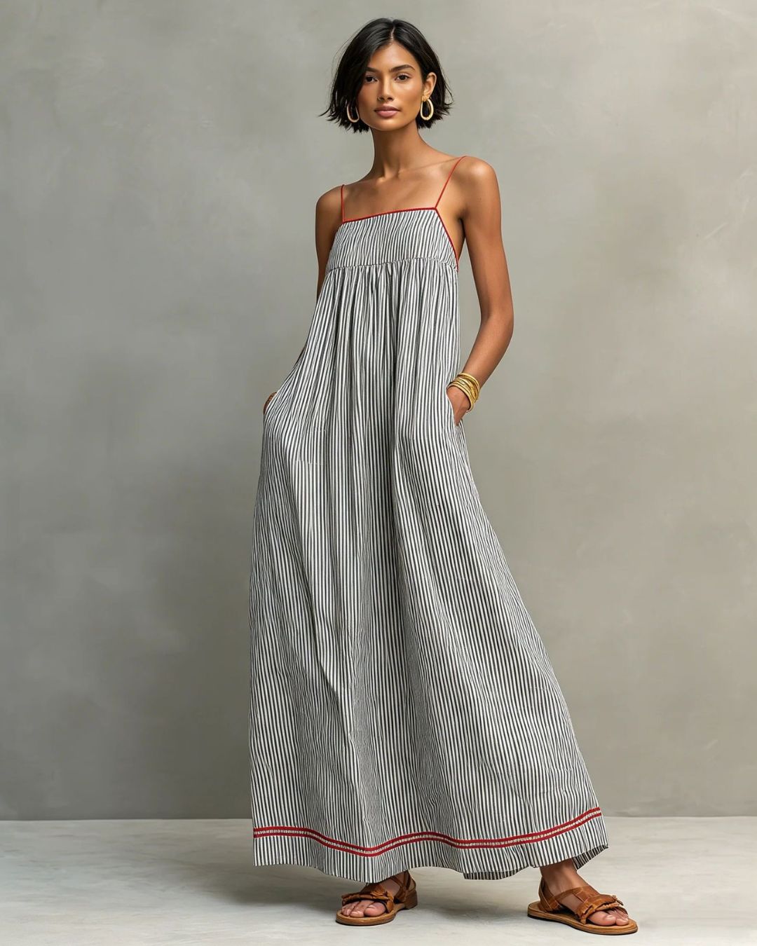 Vyla™ Sleeveless Striped Maxi Dress