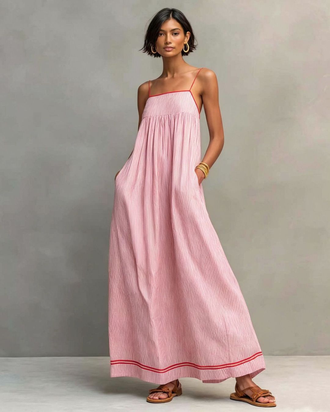 Vyla™ Sleeveless Striped Maxi Dress