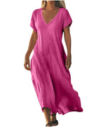 Vyla™ Effortless Flowy V-Neck Maxi Dress
