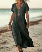Vyla™ Effortless Flowy V-Neck Maxi Dress