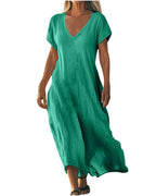 Vyla™ Effortless Flowy V-Neck Maxi Dress