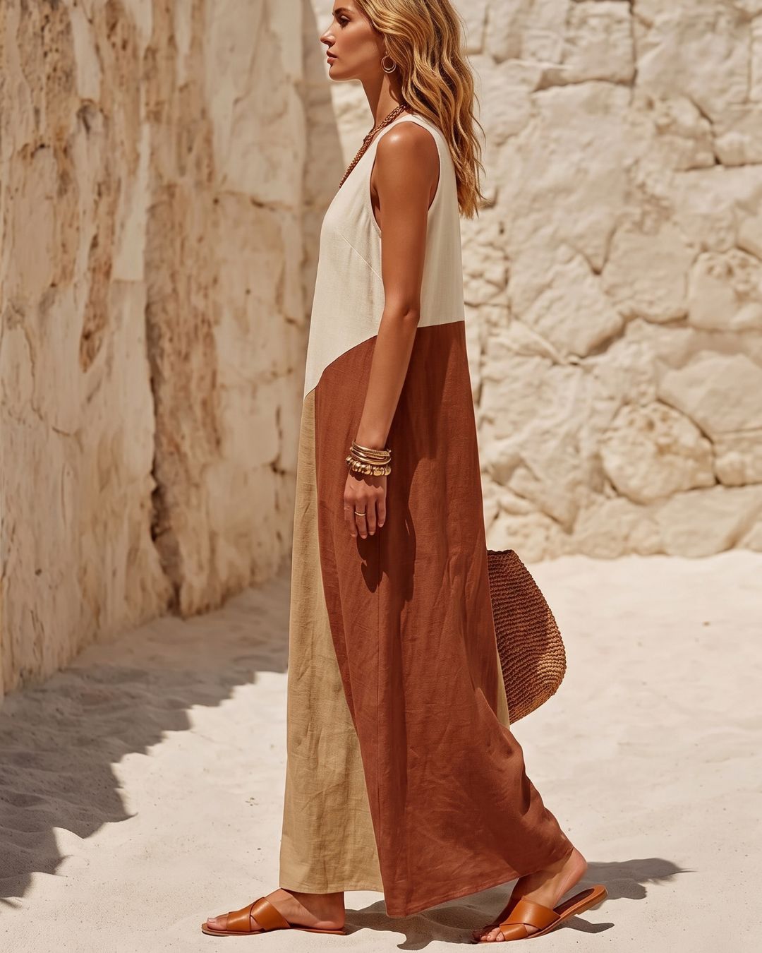 Vyla™ Sun Geometric Patchwork Dress