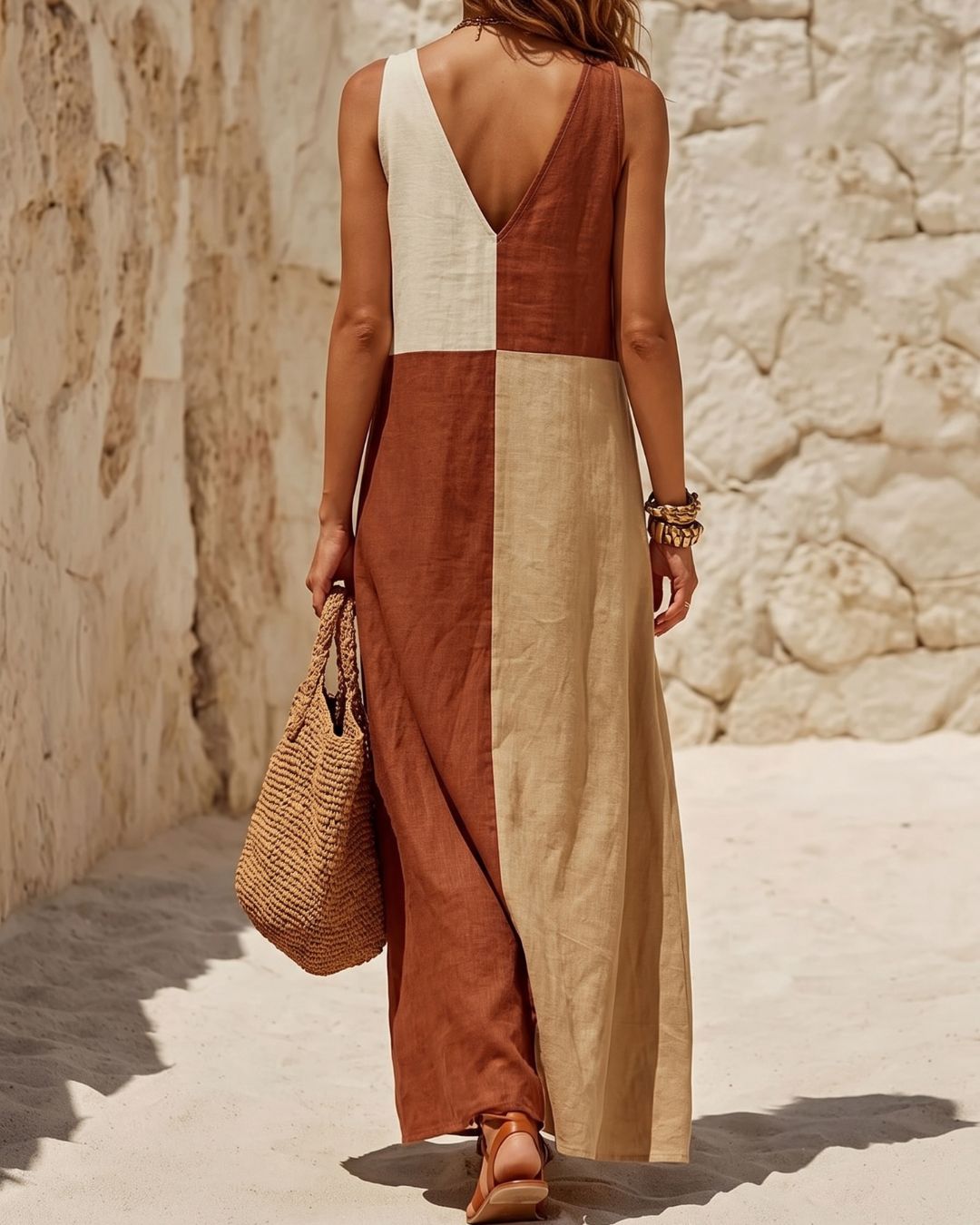 Vyla™ Sun Geometric Patchwork Dress