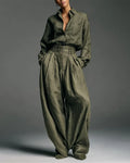 Vyla™ Vintage Relaxed Cardigan and High-Waisted Set
